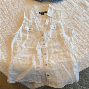 INC International Concepts White Linen Shirt